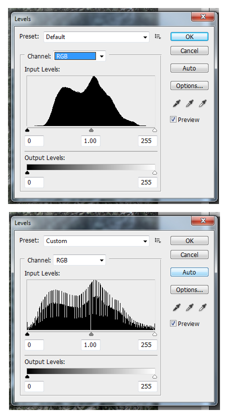 How to adjust colour levels